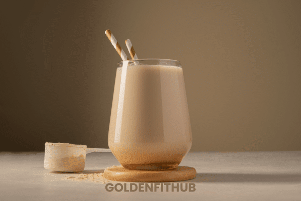 Homemade post workout protein shake made with chana, banana, and milk